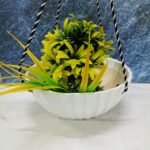 Cutting Round Glossy Finish Ceramic Hanging Planters - KC8123