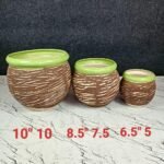 DPAARA Khurja Ceramic Rustic Design 3pc Ganda Set - Image 3