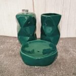 Khurja Pottery Diamond Cut Ceramic Bathroom Set-DP5022