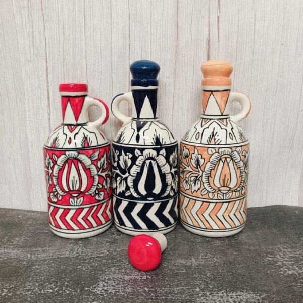 Handpainted Mughal Design Ceramic Bottles-DP5051