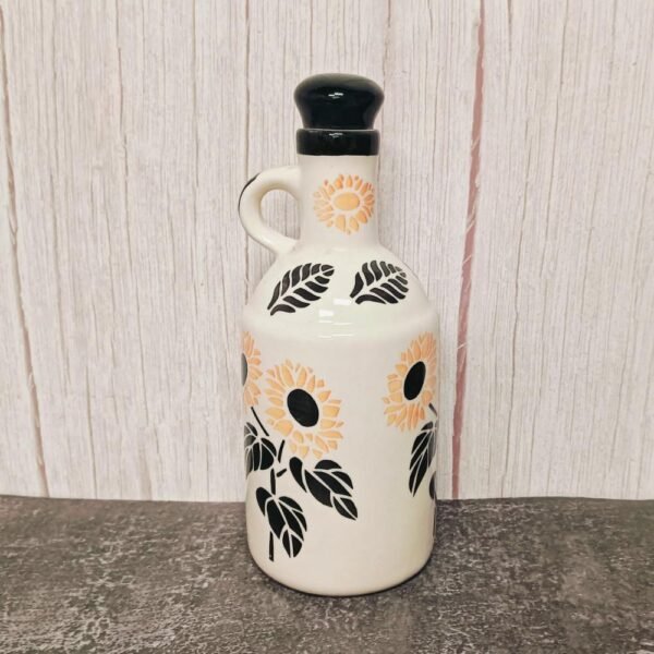 Handpainted Leaf Design Ceramic Container Bottle-DP5055
