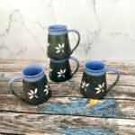 Leaf Design Khurja Ceramic Coffee Mug-CC1055