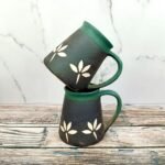 Leaf Design Ceramic Drinkware Coffee Mug-CC1057