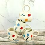 Multi Floral Design Ceramic Drinkware Cups-CC1065