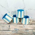 Blue Striped Khurja Ceramic Tea Coffee Cup-CC1067