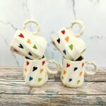 Multicolor Heart Design Ceramic Tea Cups-CC1069