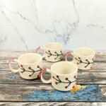 Multi Leaf Design Ceramic Tea Coffee Cups-CC1080