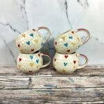 Multicolor Heart Design Ceramic Coffee Cup-CC1081