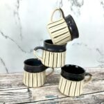 Black Striped Khurja Ceramic Coffee Tea Cup-CC1084