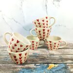 Heart Design Khurja Ceramic Tea Coffee Cup-CC1090