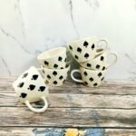 Black Clubs Elegant Ceramic Coffee Tea Cups-CC1093