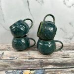 Dark Green Khurja Pottery Ceramic Coffee Tea Cup-CC1095