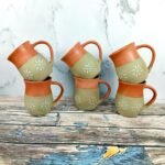 Leaf Engraved Dual Tone Ceramic Coffee Mug-CC1113