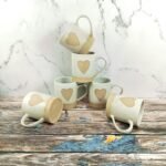 Engraved Heart Design Ceramic Coffee Tea Cups-CC1123