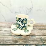 Leaf Bubble Khurja Ceramic Cup and Saucer-CC1211