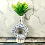 Hollow Shape Elegant Blue Ceramic Flower Vase-CC1509