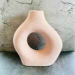 Hollow Shape Khurja Ceramic Flower Vase-AJ1004