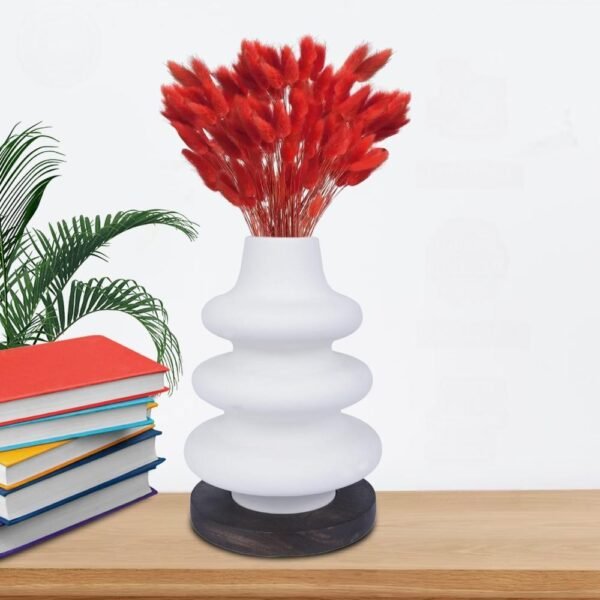 Ring Design White Ceramic Flower Vases-AJ1030