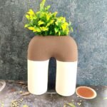 Khurja Pottery Elegant Design Ceramic Flower Vase-AJ1041