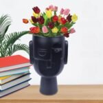 Elegant Design Khurja Ceramic Face Flower Vase-AJ1043
