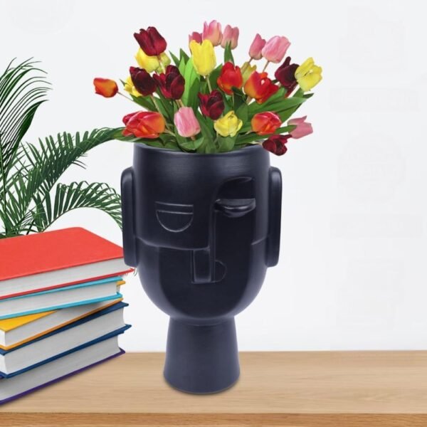Elegant Design Khurja Ceramic Face Flower Vase-AJ1043