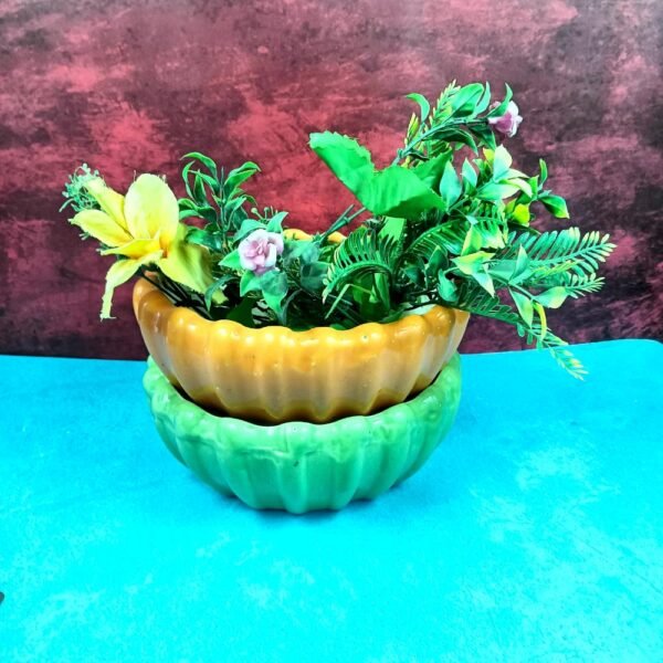 Multicolor Khurja Ceramic Bonsai Planters Pot-SK1009