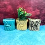 Wood Shape Ceramic Indoor Planters Pot-sk1025