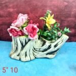 Wood Shape Khurja Pottery Planters Pot-SK1033