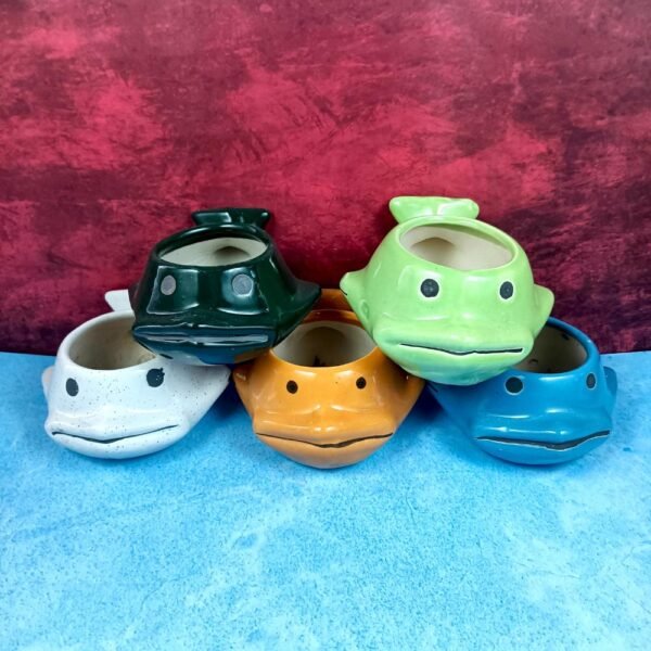 Fish Shape Multicolor Ceramic Planter Pots-SK1047