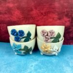 Leaf Design Khurja Ceramic Planters Pot-SK1055