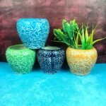 RD Glaze Apple Shape Ceramic Planters-SK1088