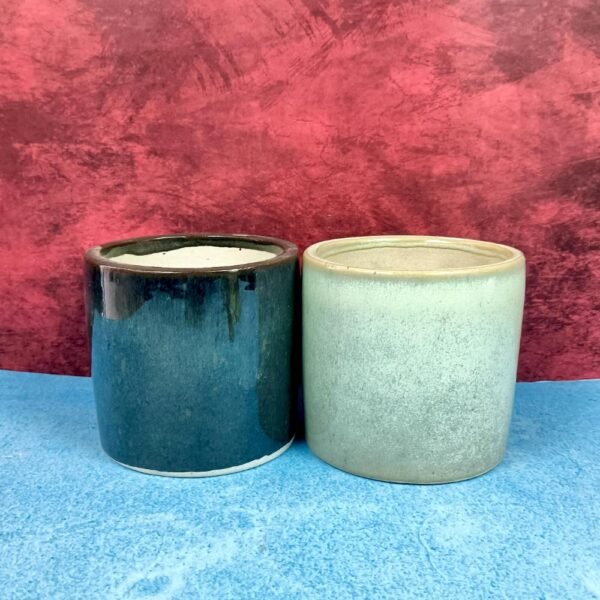 Glossy Finish Pipe Shape Ceramic Planters-SK1090
