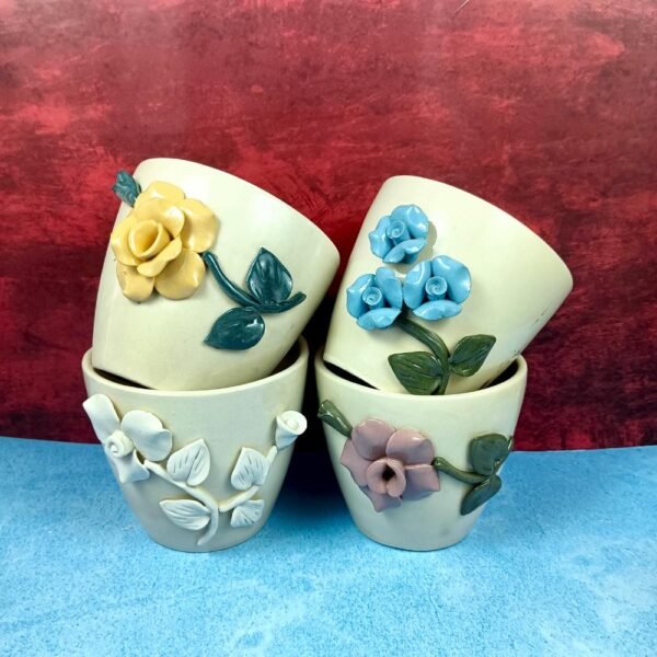 Flower Leaf Indoor Ceramic Planters Pot-SK1108