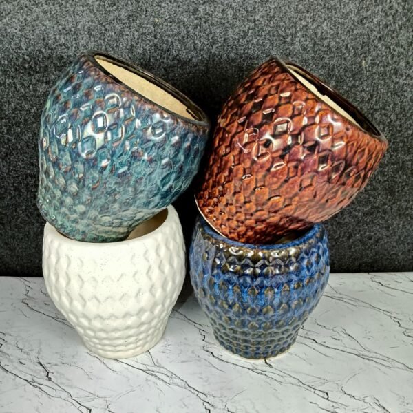 Diamond Shape Kullhad Outdoor Ceramic Pot-SK1189