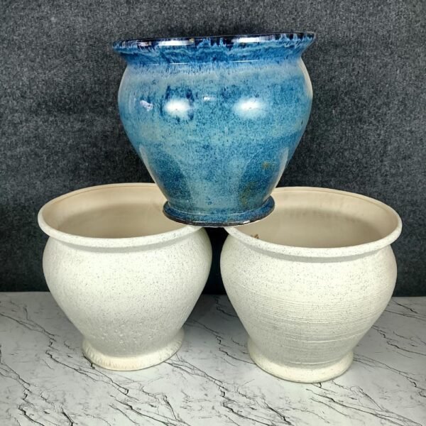 Round Matka Shape Ceramic Outdoor Pots-SK1190
