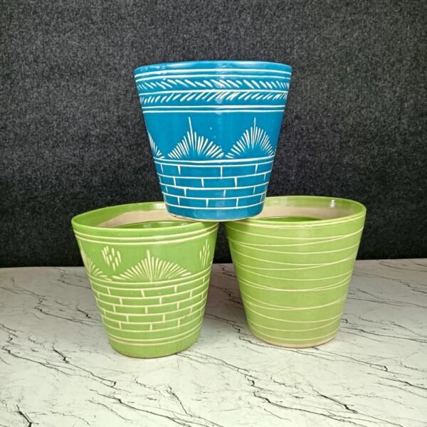 Khurja Ceramic Outdoor Balti Set of 4pc-SK1247