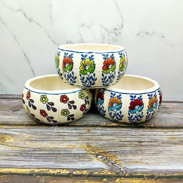 Bowl Shape Handpainted Ceramic Planters-AA7017