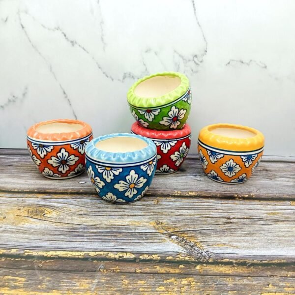Multicolor Khurja Ceramic Succulent Planters-AA7018