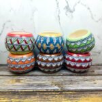 Multicolor Ball Shape Ceramic Planters-AA7022