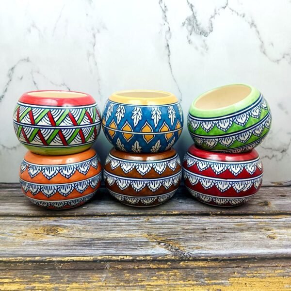 Multicolor Ball Shape Ceramic Planters-AA7022