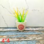 Leaf Design Glass Shape Ceramic Planters - Image 2
