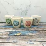 Leaf Design Glass Shape Ceramic Planters-AA7036