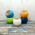 Multicolor Dotted Ball Shape Ceramic Pots-AA7042