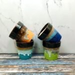 Multi Glaze Glass Shape Ceramic Planters-AA7043