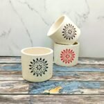 Leaf Design Pipe Shape Ceramic Planters-AA7048