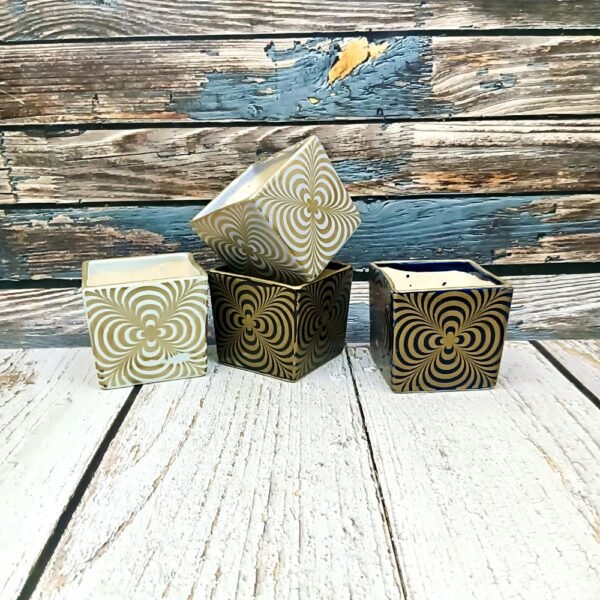 Square Multi Design Ceramic Succulent Pot-AA7074