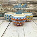 Multicolor Handpainted Bowl Ceramic Pots-AA7115