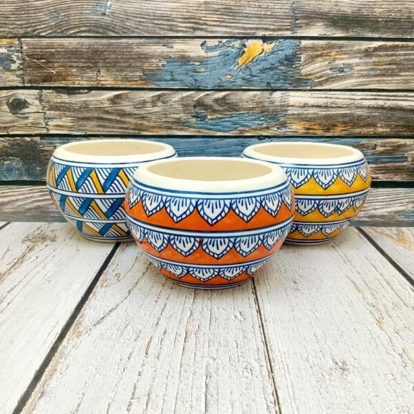 Multicolor Handpainted Bowl Ceramic Pots-AA7115