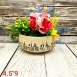 Leaf Printed Ceramic Bonsai Planters Pot-AA7121