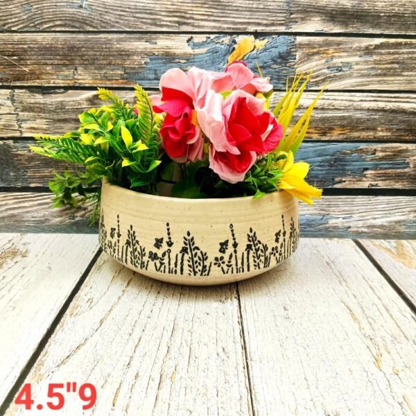 Leaf Printed Ceramic Bonsai Planters Pot-AA7121